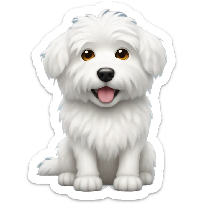 White fluffy dog sticker