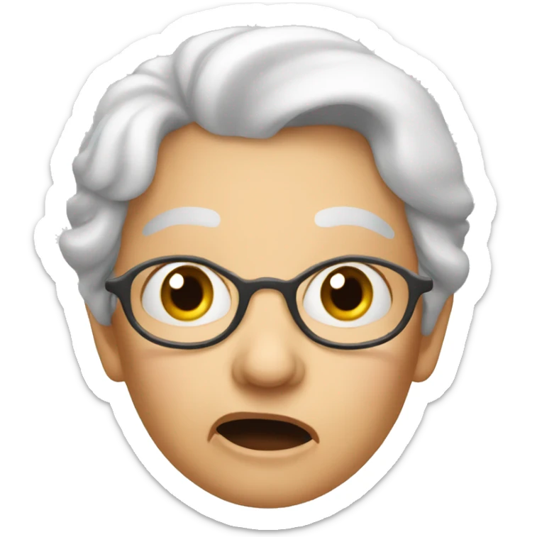 surprised old lady sticker