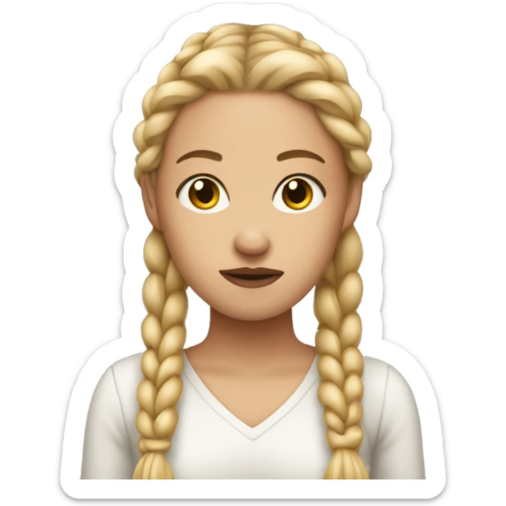 Beautiful light skinned woman with blonde braids who looks irritated and impatient  sticker