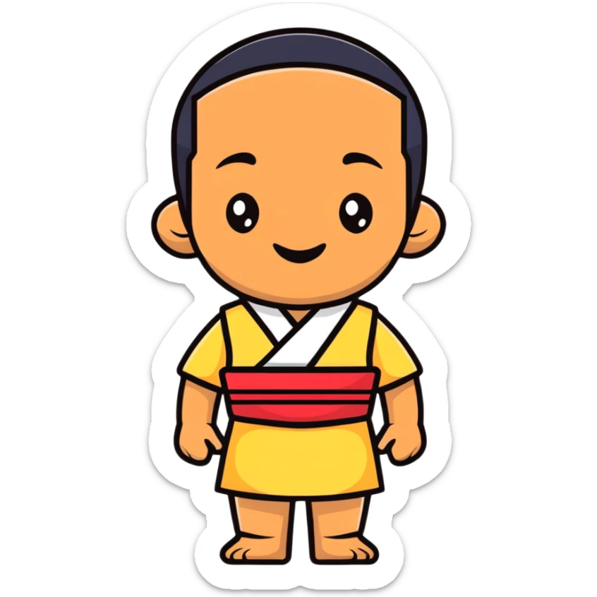 Javanese man wearing a blangkon with a cute expression sticker