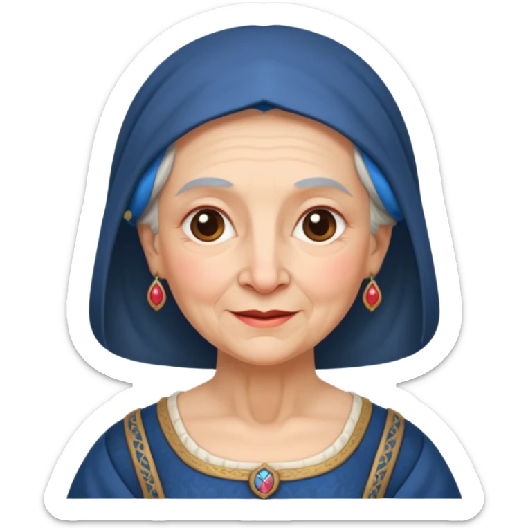 The kind and amiable grandmother in medieval fairy tales sticker