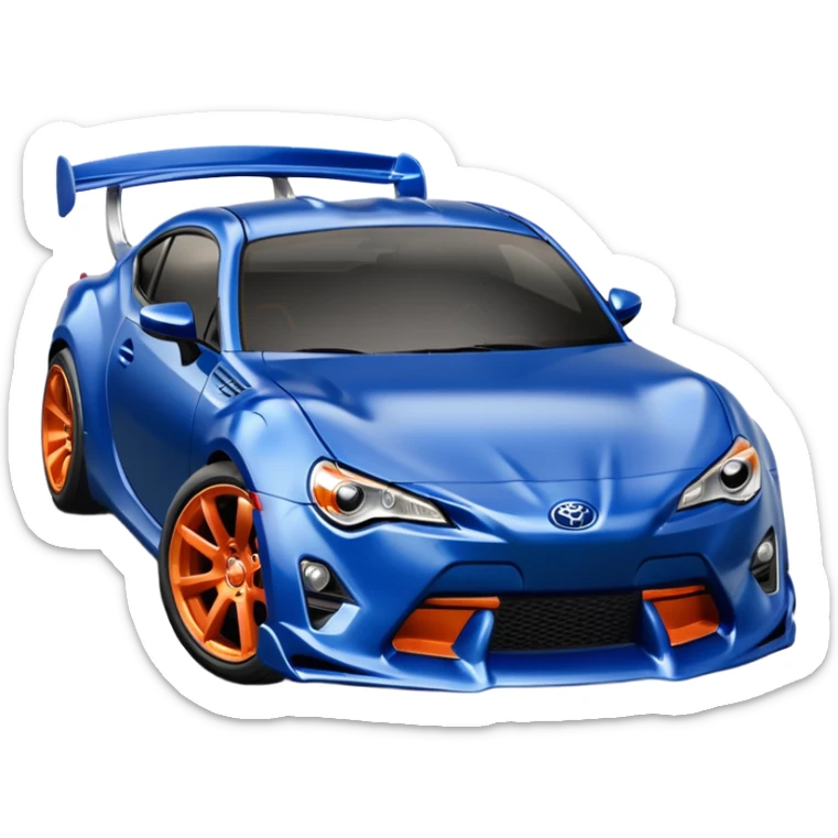 Hot wheel, hot rod, Toyota 86, dark blue, rear spoiler, tooned  sticker