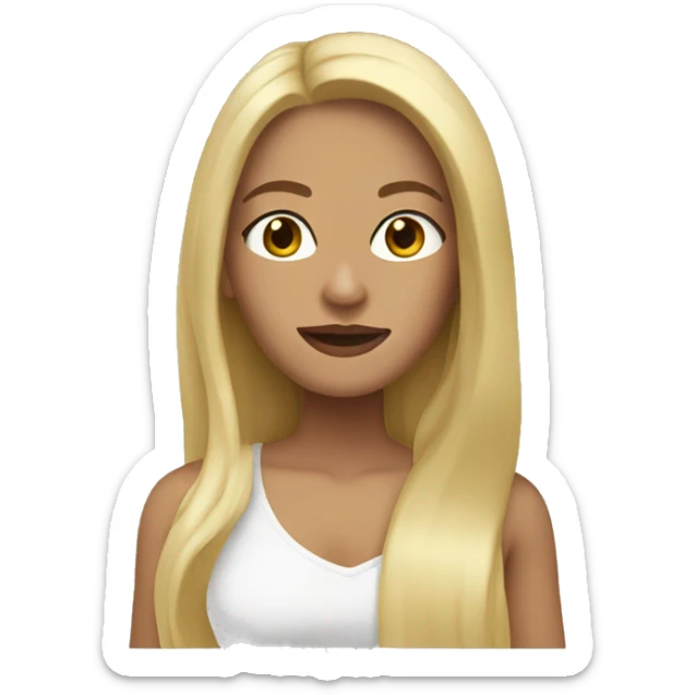 Women with blonde Long  hair Brown eyes and Wearing a Tang top  sticker