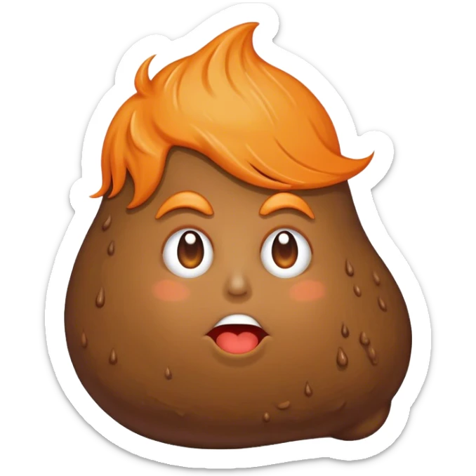 Blob of poop brown with orange with Donald Trump’s hair sticker