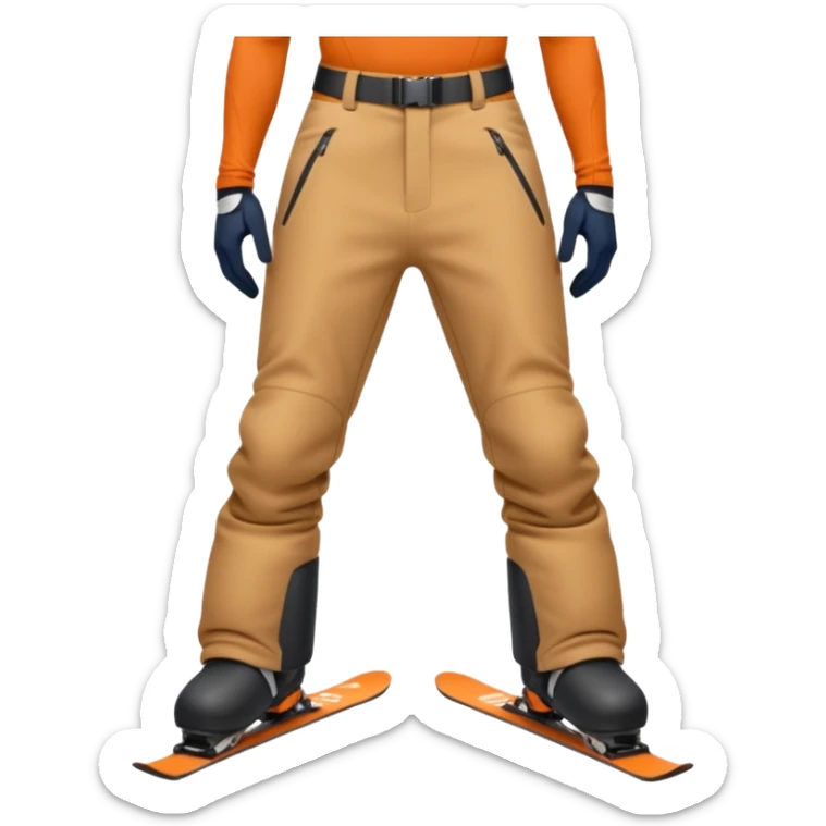 The skiing emoji with the front crotch area of the ski pants protruding in a comedically large oblong bulge sticker