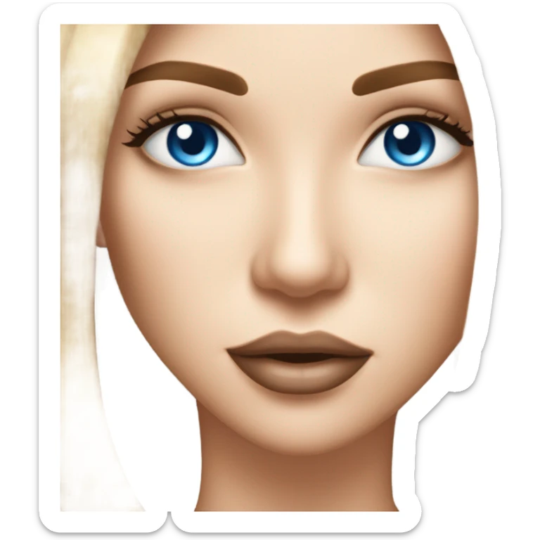 beautiful woman, long straight blonde hair, blue eyes kissing beautiful woman, long straight brown hair, blue eyes,  sticker