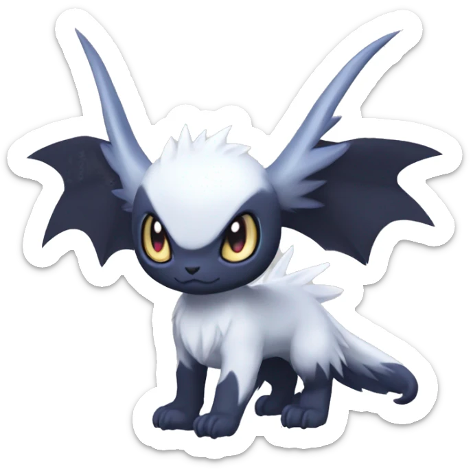 Edgy Cool Kawaii Baby Nargacuga-Absol-Pokémon Full Body Detailed High Quality sticker