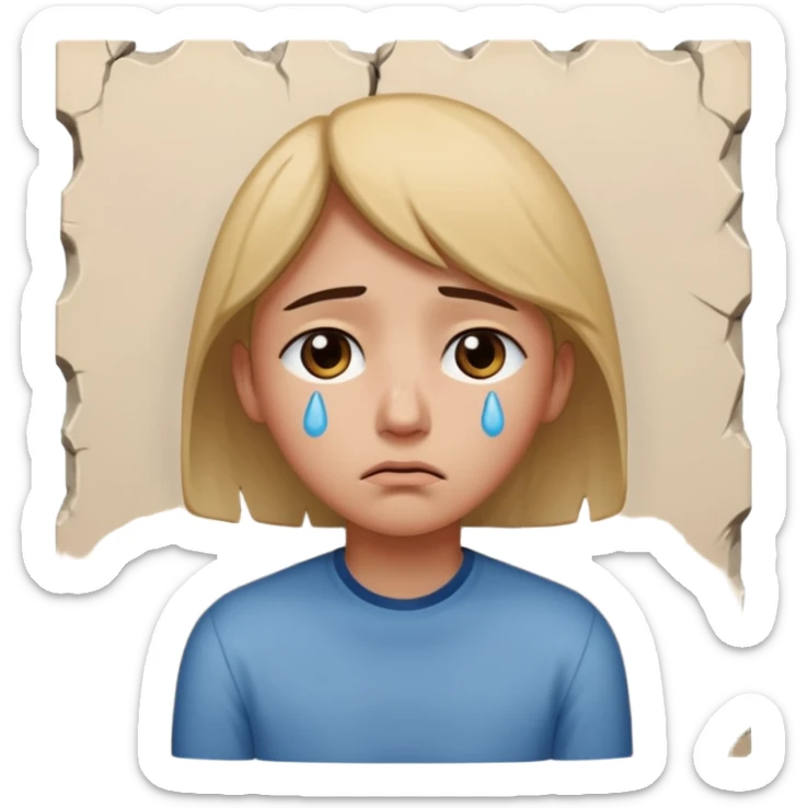 người ngồi buồn quay mặt vào góc tường sticker