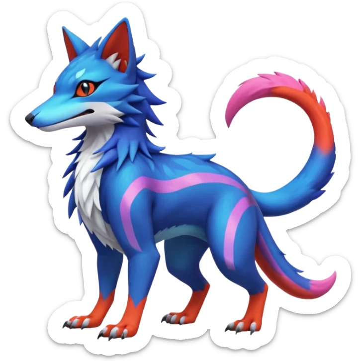  exotic tropical cyber-Sleuth-Sergal-Litten-Linoone-Noibat-Fakémon-Pokémon-Vernid-creature sticker