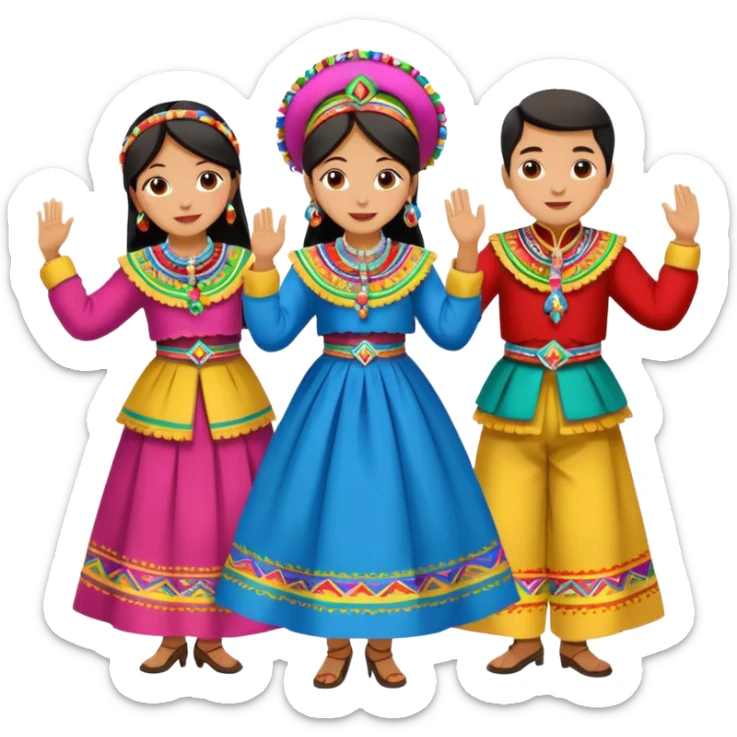 imagen de personas bailando huaylash en huancayo sticker