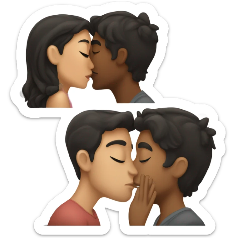 dark hair girl kiss her boyfriend  sticker