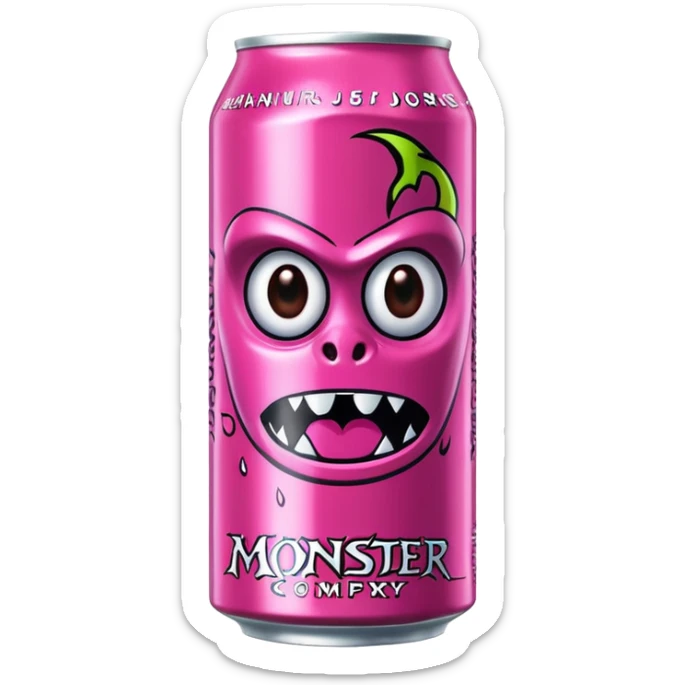 Pink monster energy drink with the logo of original monster company energy drink do not add the face in it just normal monster can  sticker