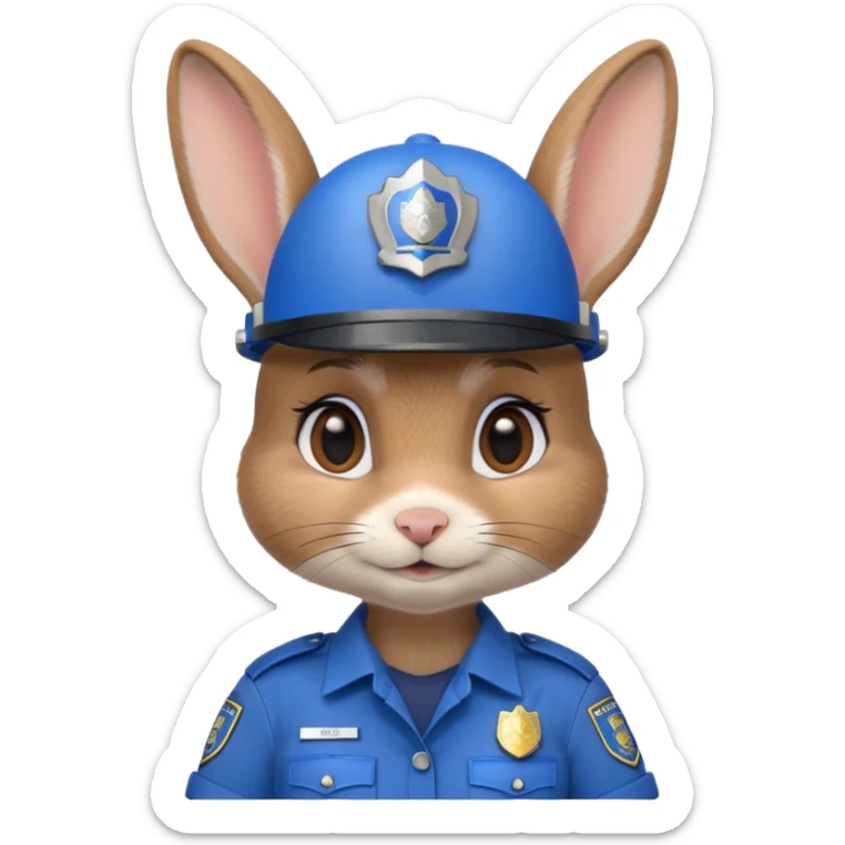 judy hopps, Rabbit police, blue uniform including helmet of uniform sticker