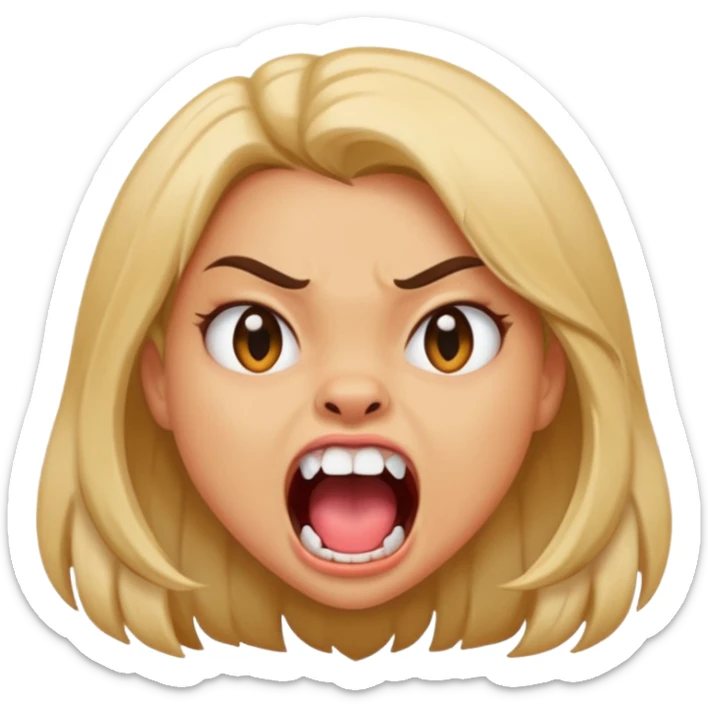 A girl growling like rawr silly vibes but make it an emoji not real human sticker