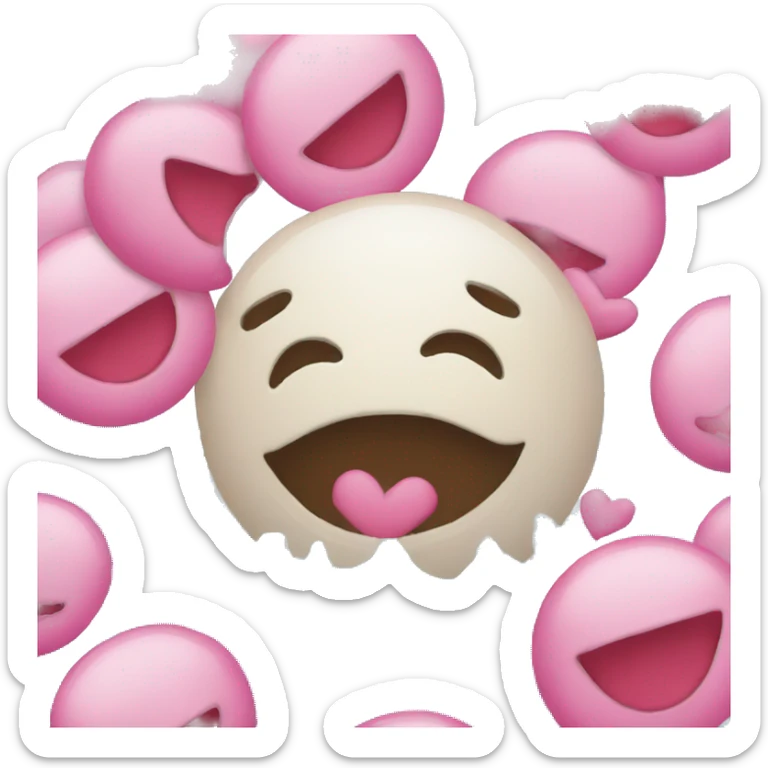 collage of salivating emoji with heart eyes emoji and water sticker