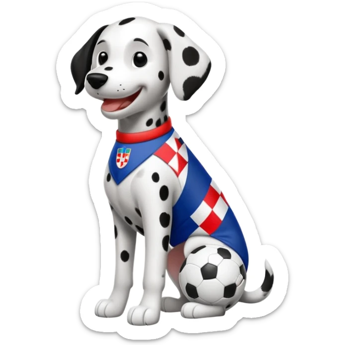 Emoji of Dalmatian wearing a Croatia national team jersey sticker