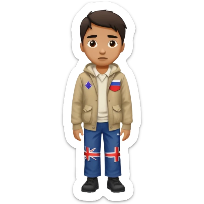 a person wandering between the side of imperialism and the side of nationalism sticker