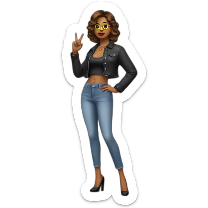 y2k trendy woman looking very hip and stylish saying no no no with her finger sticker