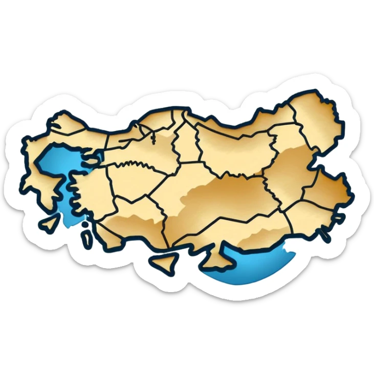 map of turkey transparent background but the outline of the map of turkey in black  sticker