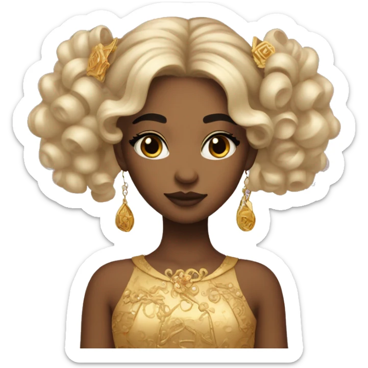 Create the zodiac sign leo as a girl with elaborate makeup and dress that matches the zodiac sign  sticker