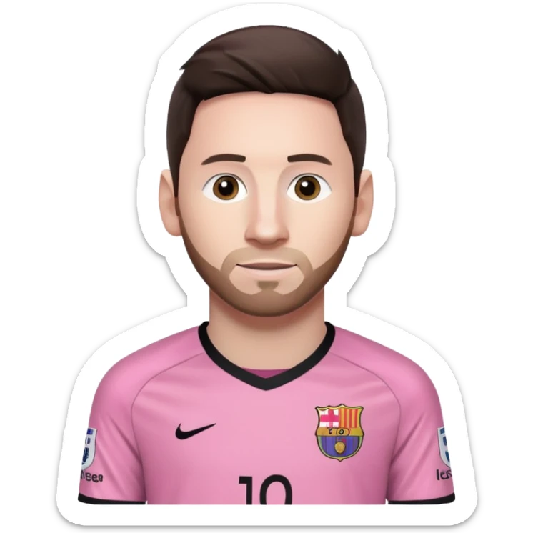create an emoji of a pink football shirt that has MESSI 10 written on the back of it - the writing should be black sticker