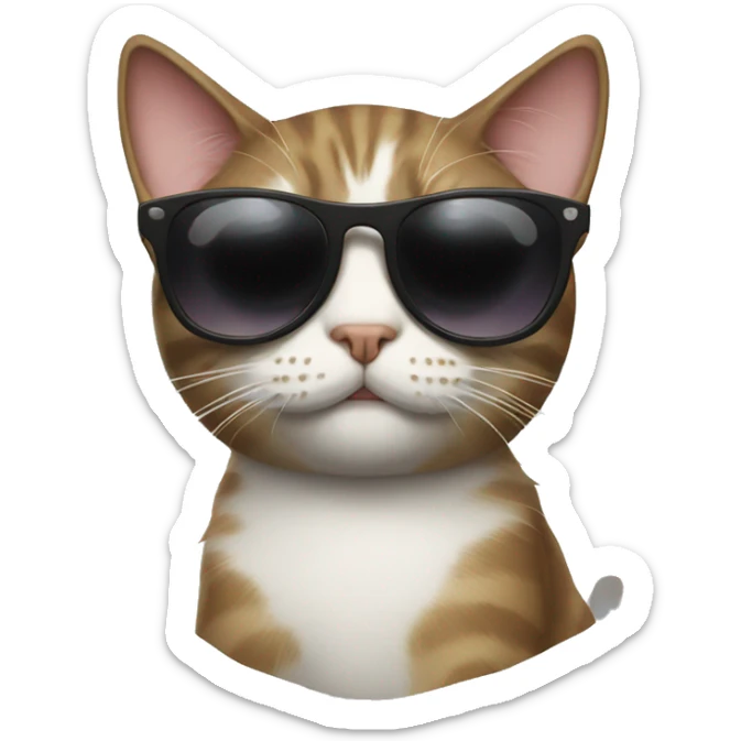 Cat with sunglasses sticker
