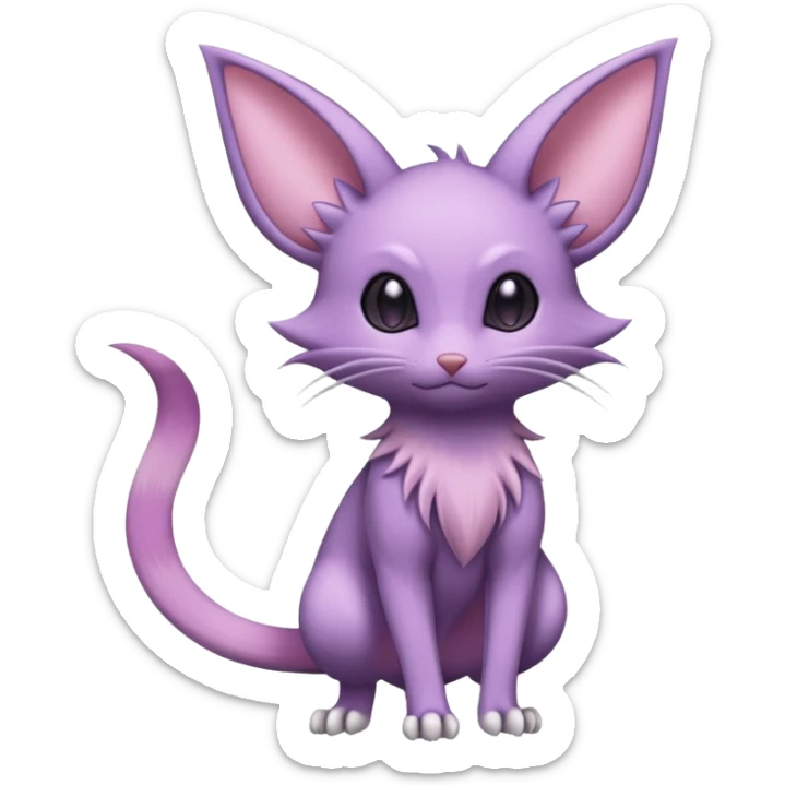 Rattata-Skitty-Espeon-Purrloin-Fakemon-hybrid-creature (full body) sticker