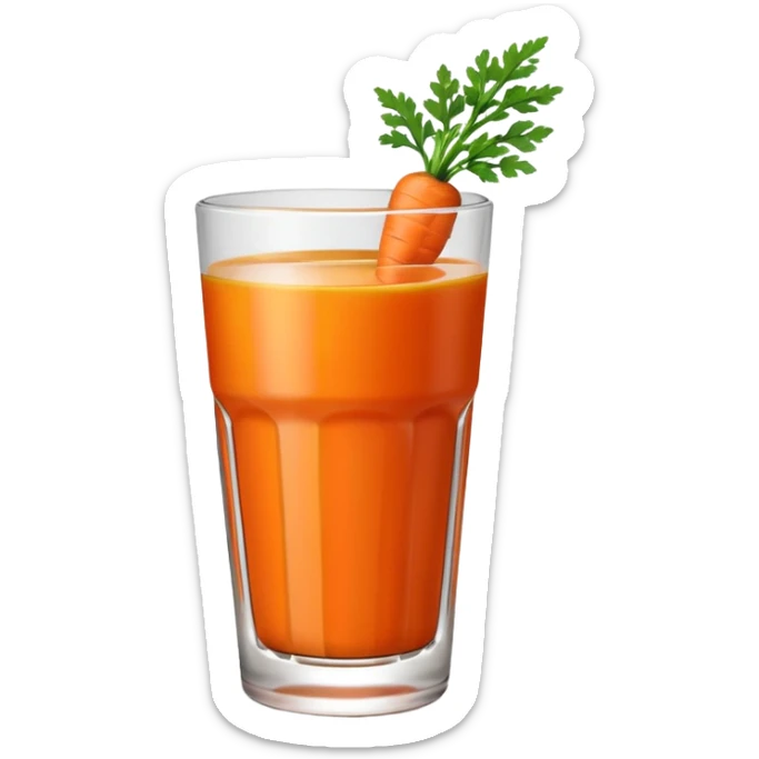 a glass of carrot juice, vibrant orange, no garnish, no carrot, simple, clear, no background sticker