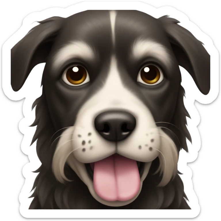 dog with tongue out and long black ears straight out to the sides sticker