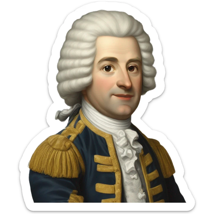 Philip, Duke of Parma 18th century man with white wig 45 years  sticker