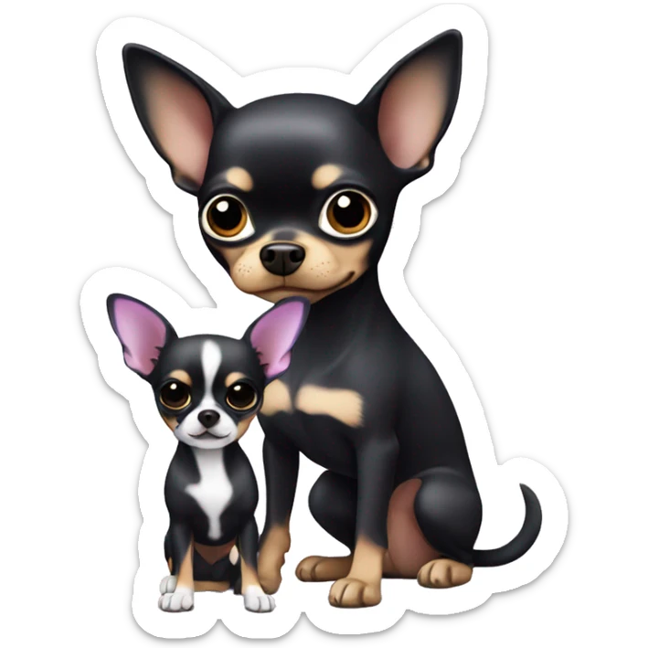 Purple chihuahua with a black-haired girl sticker