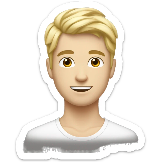 homme de 23 ans, peau blanche, cheveux court blond,  yeux bleus sticker