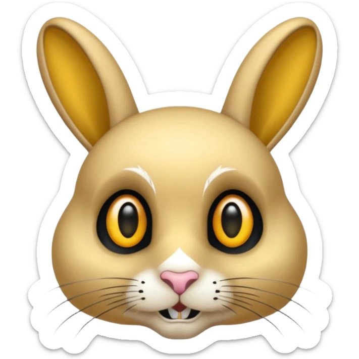 Tête de lapin squelette noire avec des G à la place des yeux  sticker