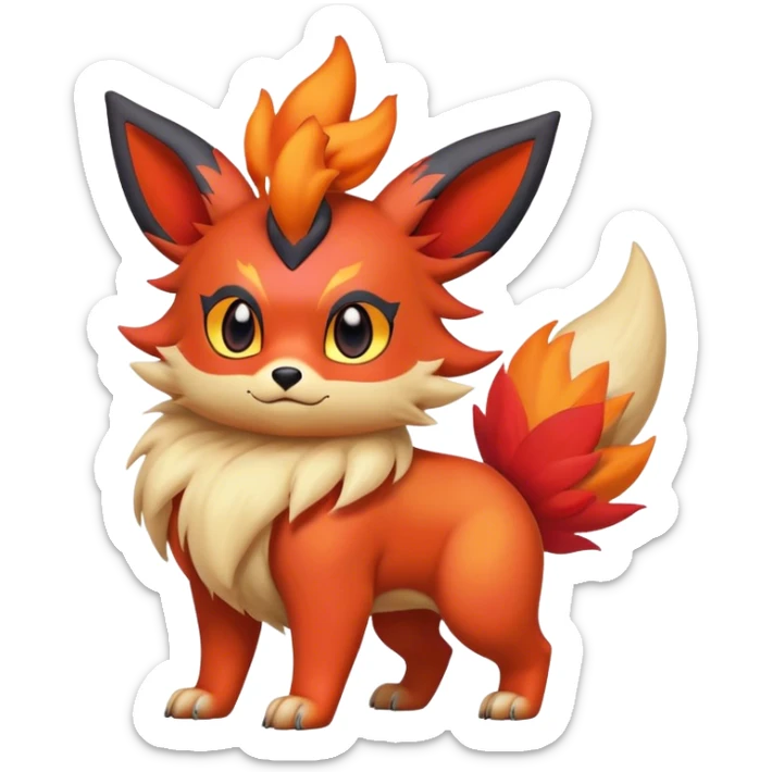 Quilava-Litten-Flareon-fantasy-animal-creature-hybrid full body sticker