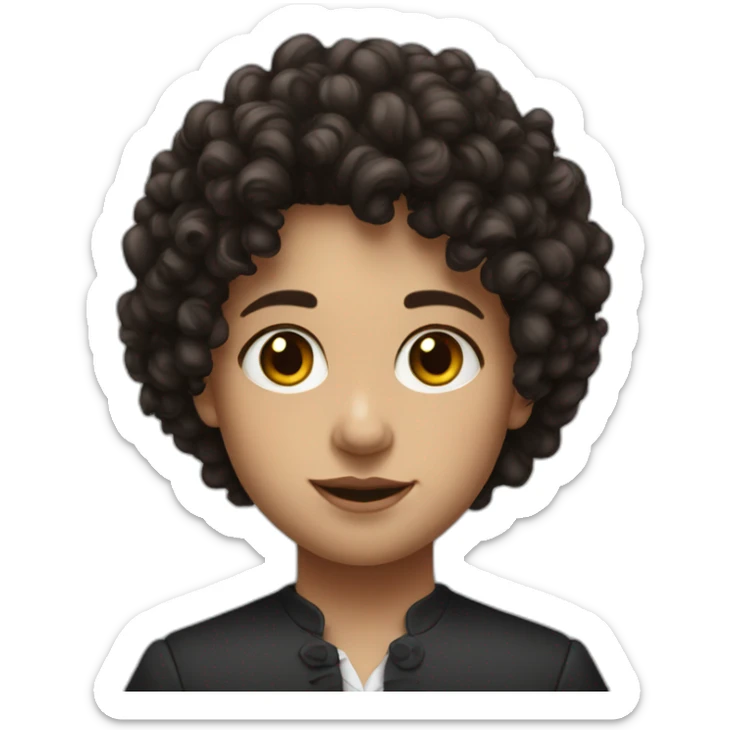 young member of Parliament with fair skin, dark and curly hair sticker