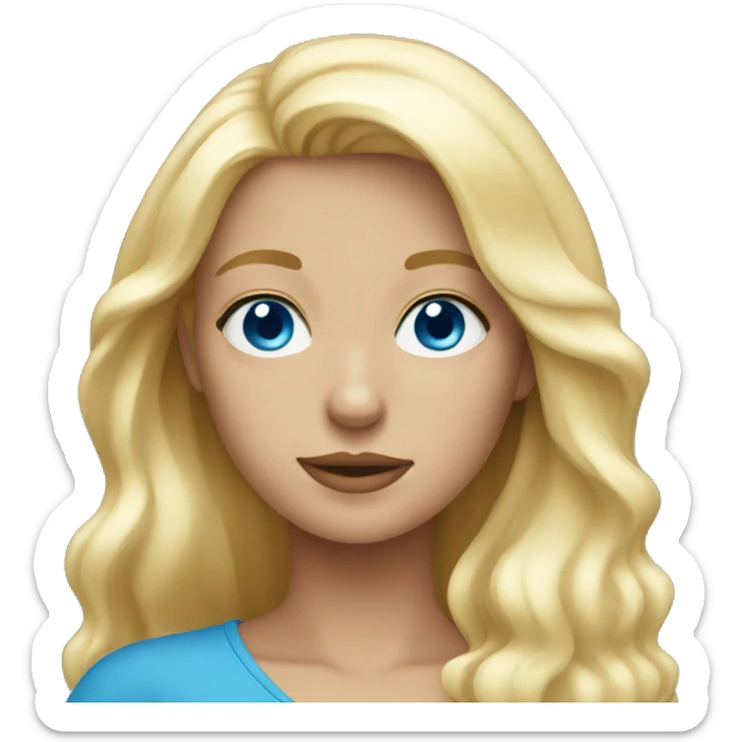 Blonde with blue eyes sticker
