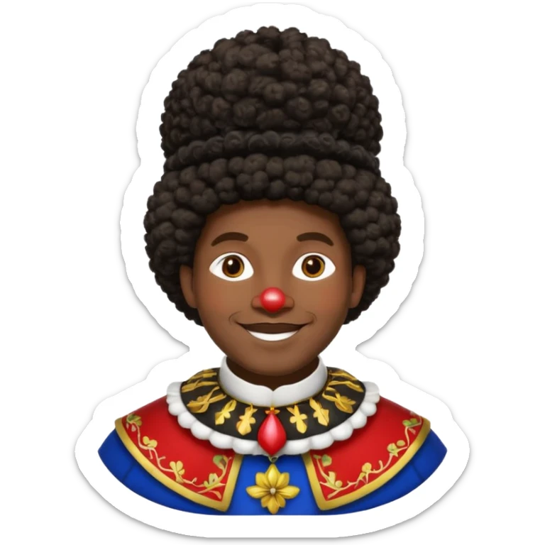 Zwarte Piet , de knecht van Sinterklaas. Met zijn kraag, Afro haar en een muts op zijn/ haar hoofd goofd sticker