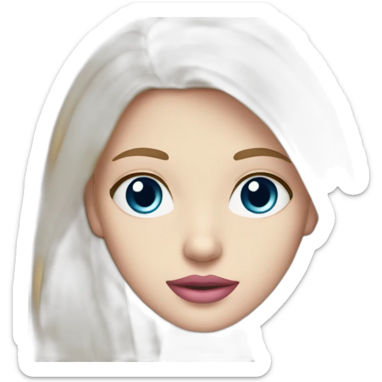 dark blonde girl with medium long hair blue eyes pale skin and pink lips sticker