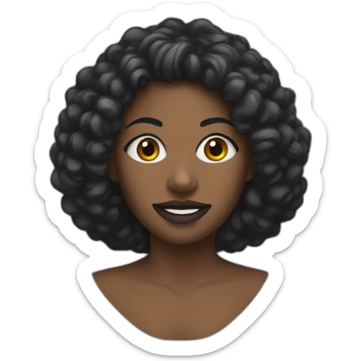 black woman mask sticker