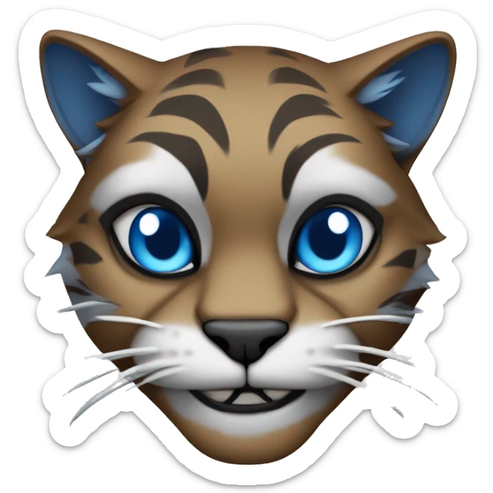 Wildcat mascot, garnet and grey background, blue football eye paint underneath sticker