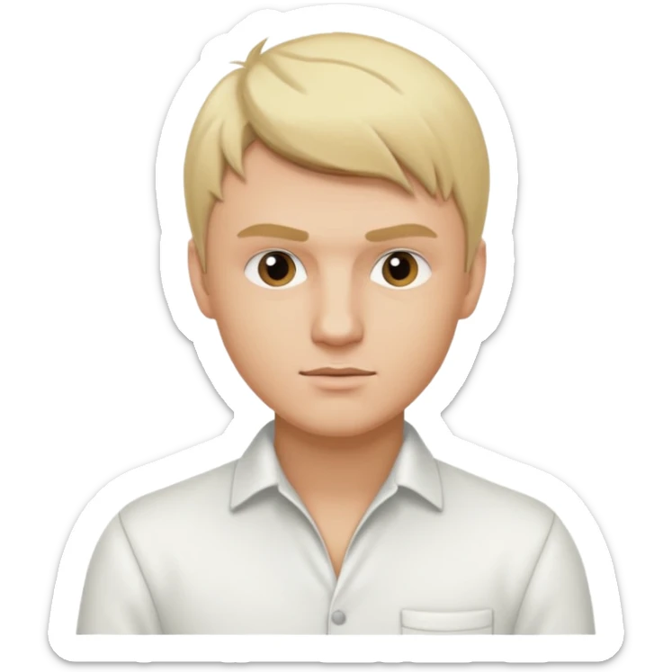 Nick Carter from Backstreet Boys with blonde hair, white outfit sticker