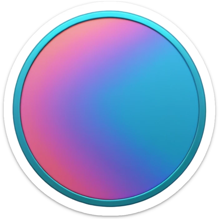 
coin color in in gradient of turquoise, blue, pink, purple, and coral metal
Rotate coin 125 degree   sticker