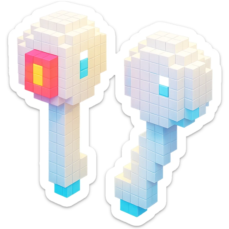 white EarPods headphones with a playful twist, floating in mid-air, glowing with a soft light sticker