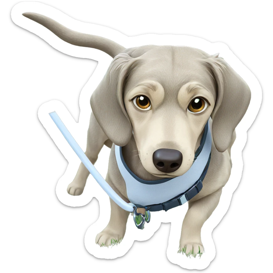 dog in grassy outdoor scene sticker