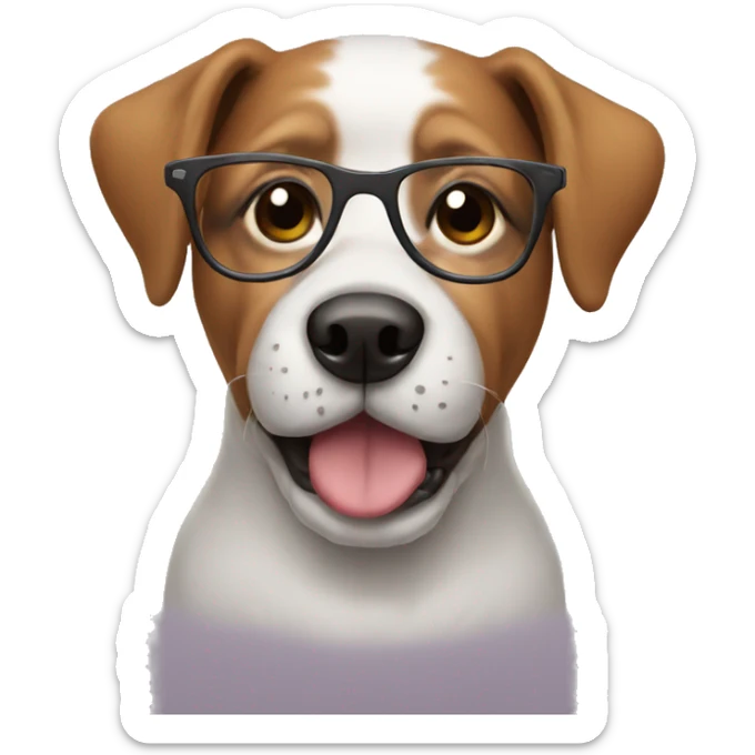 Dog with glasses sticker