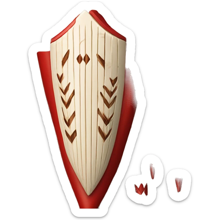 Intricately carved ivory quiver full of wooden arrows with bright red fletching  sticker