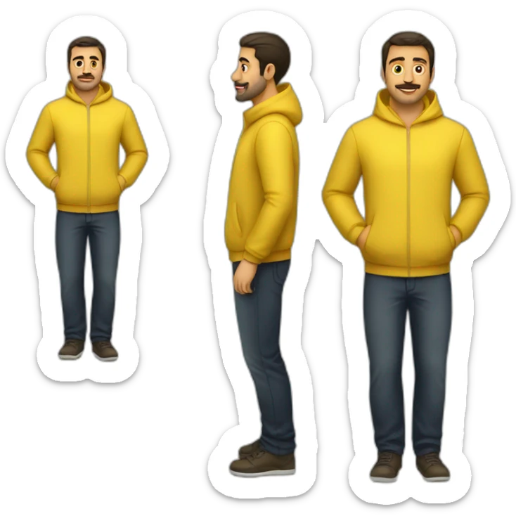 Armenian men in yellow clothing in public trasnport sticker