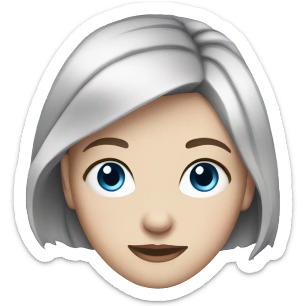 teenage girl with short purple hair with blue eyes and pale skin sticker