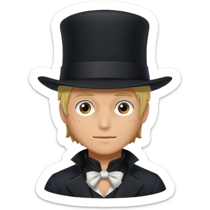 Sabo l'empereur des flammes avec un chapeau haut-de-forme noir  de one piece sticker