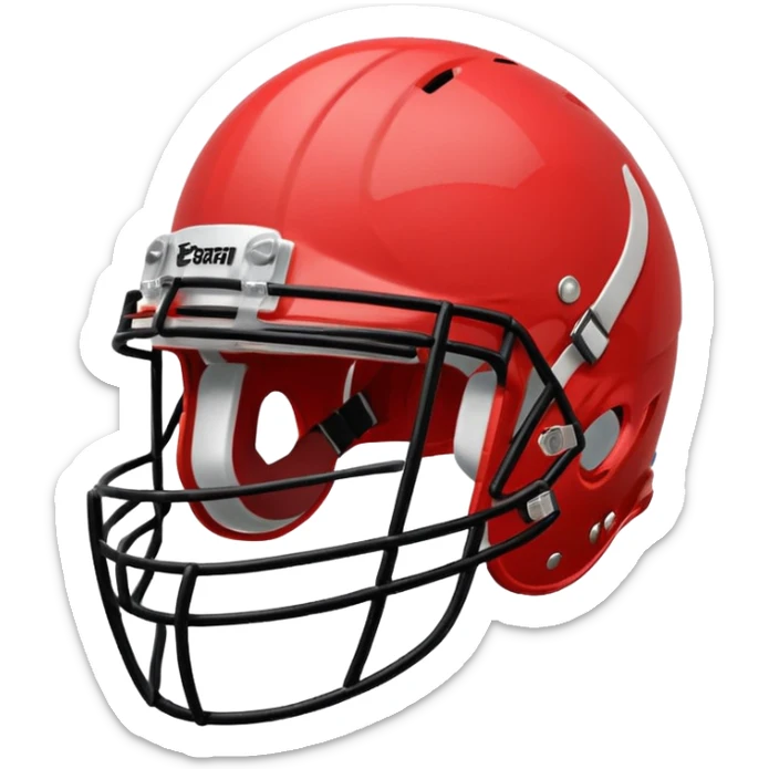 College football player helmet in light red color sticker
